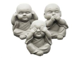 24 pieces 3.5 In Decorative Happy Buddha See Speak Hear No Evil Statues - Home Accessories