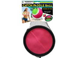 24 Bulk Hook And Loop Catch Paddle Set With Ball