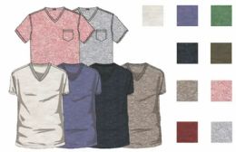 96 Pieces Men's Short Sleeve V-Neck Tee Shirts Sizes S-xl - Mens T-Shirts