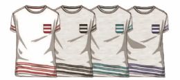 36 of Men's Short Sleeve Crew Neck Fashion Stripe Pocket Tee Shirts Sizes S-xl