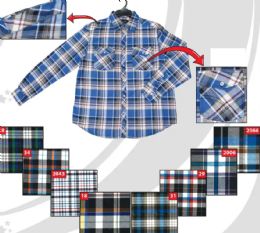 48 Pieces Men's Yarn Dyed Long Sleeve Button Down Fashion Plaid Shirts Sizes M-2xl - Men's Work Shirts