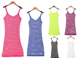 72 Pairs Womens Fashion Mesh Dress In Assorted Solid Colors - Womens Sundresses & Fashion