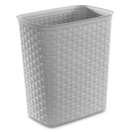 6 pieces Sterilite Weave 5.8 Gal. Plastic Home/office Wastebasket Trash Can, Grey - Waste Basket