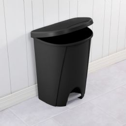 4 pieces Sterilite 6.6 Gallon / 25 Liter Stepon Wastebasket Black - Waste Basket