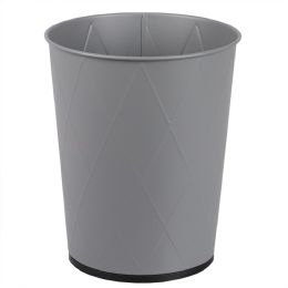 12 Pieces Home Basics Diamond Grey Open Top 8 Lt Waste Bin, (9.5" X 10.25") - Waste Basket