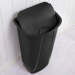 6 pieces Sterilite 11 Gallon / 42 Liter Swingtop Wastebasket Black - Waste Basket