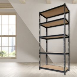 Home Basics Quick Assembly 5 Tier Heavy Duty Shelf, (35" X 72"), Black - 4th Of July