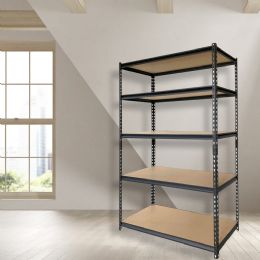 Home Basics Quick Assembly 5 Tier Heavy Duty Shelf, (47" X 72"), Black - 4th Of July