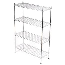 Home Basics 4 Tier Steel Wire Shelf Rack, Chrome - 4th Of July