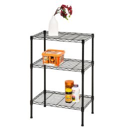 Home Basics 3 Tier Steel Wire Shelf, Black - 4th Of July