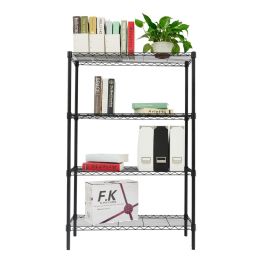 Home Basics 4 Tier Steel Wire Shelf Rack, Black - 4th Of July