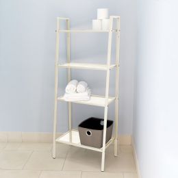 Home Basics Medium 4 Tier Metal Rack, (24'' X 14'' X 58''), Off - White - 4th Of July