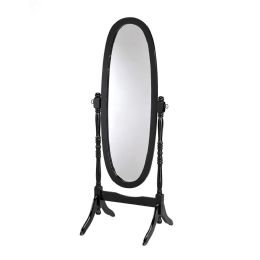 Home Basics Freestanding Oval Mirror, Black