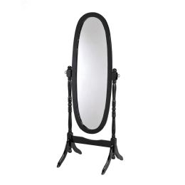 Home Basics Freestanding Oval Mirror, Black - Home Accessories