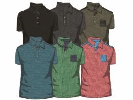 96 of Men's Short Sleeve Solid Polo Shirt Family Pack