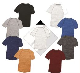 48 of Boys Cut N Sew Short Sleeve Active Tops, Moisture Wicking Sports Shirts