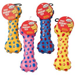 66 of Dog Toy Vinyl Bone With Squeaker6 Assorted Colors In Pdq #14038