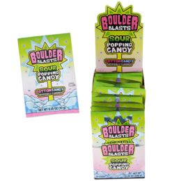 192 of Boulder Blast Sour Popping Candy Cotton Candy Flavor .53 Oz In 24ct Display