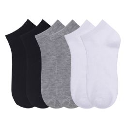 432 Pairs Kids Casual Everyday Spandex Ankle Socks Black, White & Gray - Womens Ankle Sock