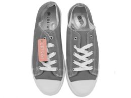 12 of Women's Grey Low Top Sneaker Shoes In Assorted Sizes