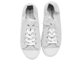 6 Bulk Women's White Low Top Sneaker Shoes In Assorted Sizes