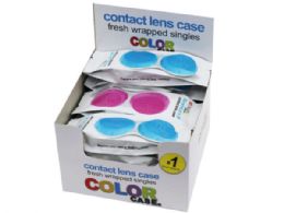 132 Wholesale Color Case 1 Pack Contact Lense Case In Sleeve In Pdq Display