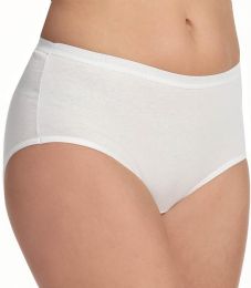 144 of Yacht & Smith Womens Cotton Lycra Underwear White Panty Briefs In Bulk, 95% Cotton Soft Size X-Small