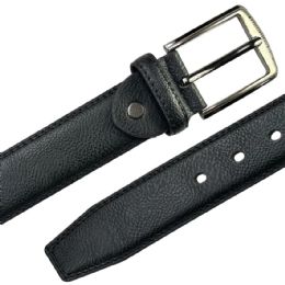 12 of Belt for Men Black Leather with Moose Hide Pattern Mixed sizes