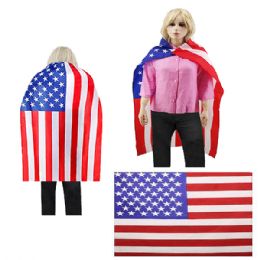 12 pieces Wearable American Flag Cape - 4th Of July