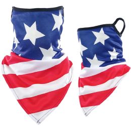 12 pieces US Flag Print Triangle Face Shields - Face Mask