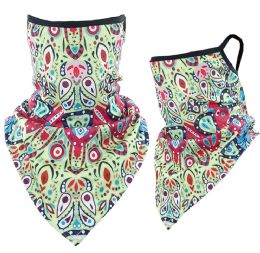 12 Wholesale Flower Print Triangle Face Shields
