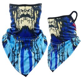 12 Wholesale Laughing Skull Print Triangle Face Shields