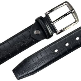 12 pieces Belt for Men Snake Patterned Black Leather Mixed sizes - Mens Belts