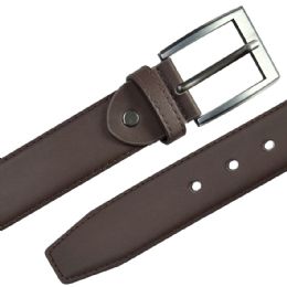 12 pieces Belts for Men Classic Chocolate Brown Leather Mixed sizes - Mens Belts