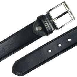 12 of Men's Leather Belt Classic Jet Black Mixed sizes