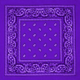 12 of Purple Paisley Print Polyester Bandanas