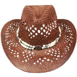 24 of Hollow Straw Brown Cowboy Beach Hat