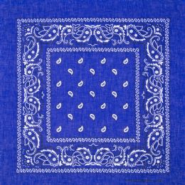 12 of Royal Blue Paisley Cotton Bandana