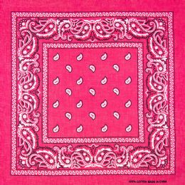 12 of Pink Paisley Cotton Bandanas