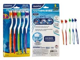 144 of 5-Piece Toothbrush Set In Assorted Colors