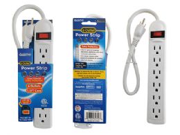 12 of 6 Outlet Power Strip With On/off In White