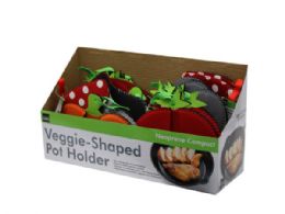 72 Pieces Neoprene Compact Veggie -Shaped Pot Holder Countertop Display - Oven Mits & Pot Holders