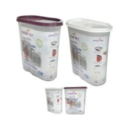 24 Pieces Plastic Cereal Dispenser Asst Color 2.9lt - Storage & Organization