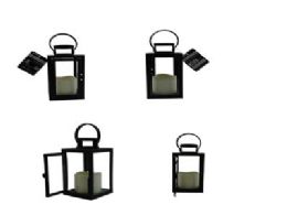 12 of Led Lanterns In Black 3.9" X 3.9" X 8", 375 Grams
