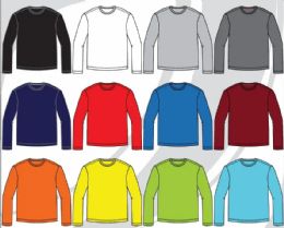 72 Pieces Men's Crew Neck Long Sleeve Wicking Top Size M-2xl - Mens T-Shirts