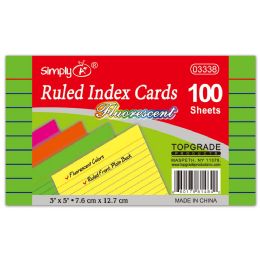 36 Packs Neon Ruled Index Cards - School and Office Supply Gear