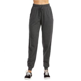 12 Pieces Ladies Single Jersey Cotton Jogger Pants With Pockets In Charcoal Gray Size Xlarge - Womens Pants