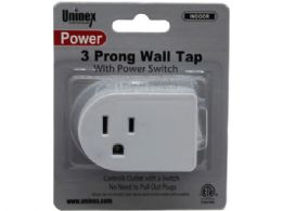 48 pieces 3 Prong Wall Tap With Power Switch - Electrical