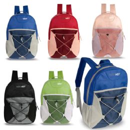 24 of 17" Bungee Bulk Backpacks In 5 Assorted Colors