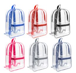 24 of 17" Transparent Wholesale Backpack In Assorted Color